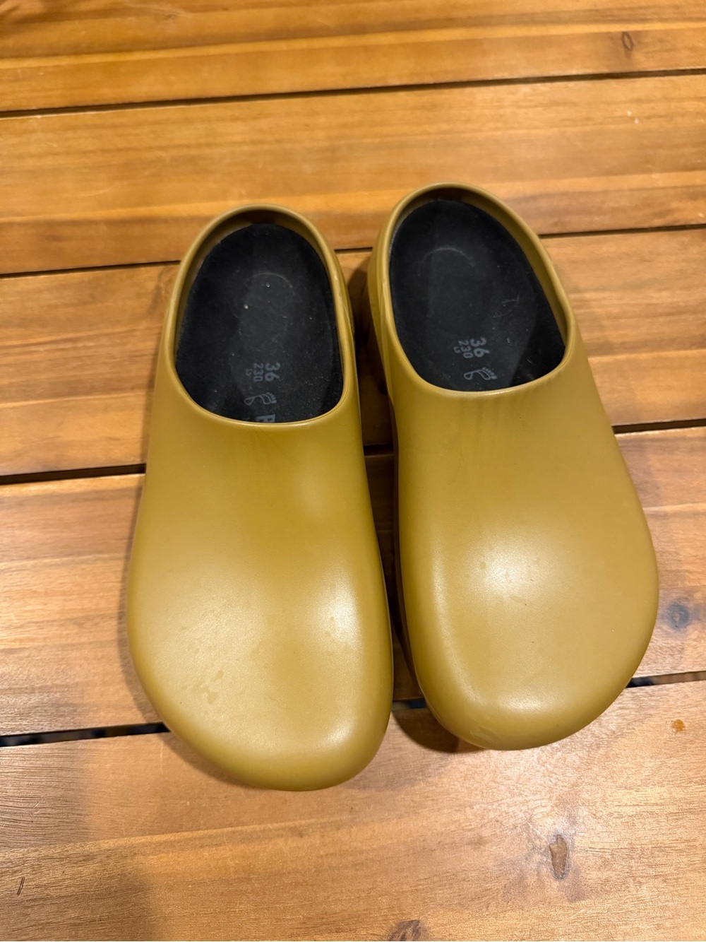 Birkenstock Matte Mustard Colored Professional Slip-On Clogs